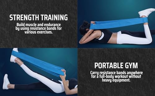 76 Inch Fabric Resistance Band for Strength Training, Mobility, and Stretching, Non-Slip Workout Band for Athletes, Home Gyms, Yoga, and Physical Therapy - color: Blue