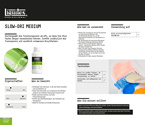 Liquitex Professional Fluid Medium, 118ml (4-oz), Slow-Dri Blending (Pack of 2) - color: Slow-dri Blending, size: 4 Fl Oz (Pack of 2), style: 4-oz