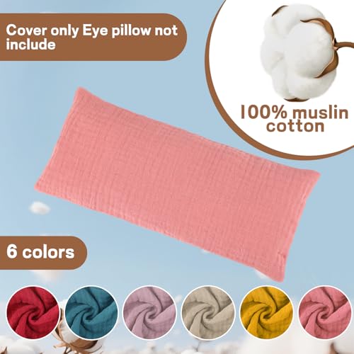 6 Pack Soft Cotton Eye Pillow Case Gauze Removable Unscented Eye Pillow Cover 9.06 x 4.53 Inches for Yoga Relaxation Sleeping Meditation Spa Migraine Relief Massage- Relaxing Colors