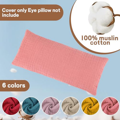 6 Pack Soft Cotton Eye Pillow Case Gauze Removable Unscented Eye Pillow Cover 9.06 x 4.53 Inches for Yoga Relaxation Sleeping Meditation Spa Migraine Relief Massage- Relaxing Colors