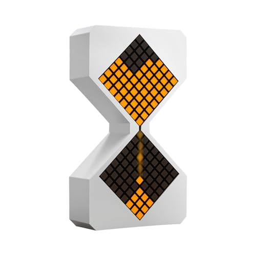 Digital Hourglass Visual Timer, LED Focus Timers | Gravity Flip Countdown Timer 1–30 Min, USB-C Rechargeable LED Focus Timers, Silent Desk Pomodoro Timer - color: White and Yellow
