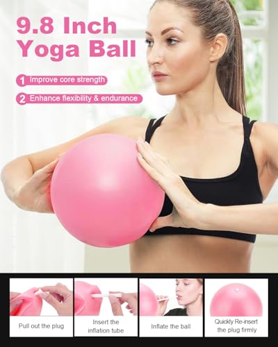 Pilates Essential Kit, Pilates Equipment Set for Women with Pilates Ring and Ball Set, Resistance Bands, Jump Rope and Core Sliders at Home Pilates Kit for Women Yoga Fitness Workouts&Better Me Gifts