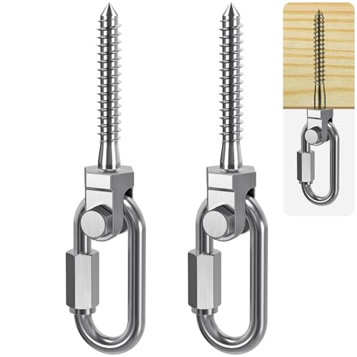 SELEWARE Heavy Duty Swing Hanger, 2 Pack Porch Swing Hardware - color: O (5 Inch, 2 Pack)