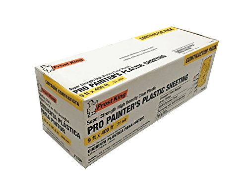 Frost King P9400 High Density Painter's Plastic Sheeting, 9' x 400' x .31 mil, Clear, Dispenser Pack - size: (Pack of 1)