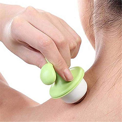 VUFVOID 2PCS Handheld Body Massager Mini Potted Plant Shaped Roller Ball Bead Relaxation Neck Foot Face Pot Desk Decor Massage Cooling for Neck (Green with White)