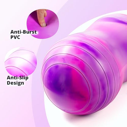 18''/20'' Peanut Ball for Kids & Adults, Anti-Burst Exercise Ball - color: Purple-pink, size: 20''(50cm*100cm)