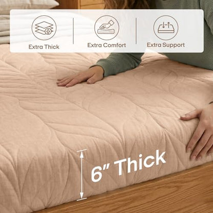 ZonLi Japanese Floor Mattress Futon Mattress Full Size 6 Inch Thick - color: Coffee, size: Full (75"L x 54"W x 6"Th)