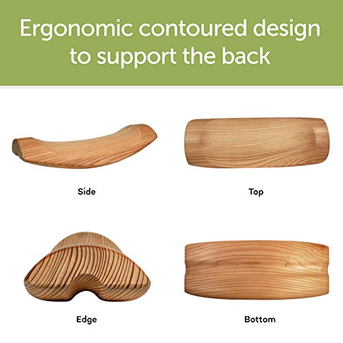 HSP Multi-Function Lower Back Bolster & Wooden Pillow | Back Stretcher for Spinal Health, Pain Relief and Posture Correction, Cedar Wood Lumbar Support for Lower Back