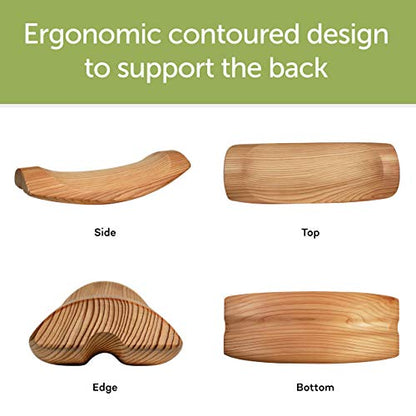 HSP Multi-Function Lower Back Bolster & Wooden Pillow | Back Stretcher for Spinal Health, Pain Relief and Posture Correction, Cedar Wood Lumbar Support for Lower Back