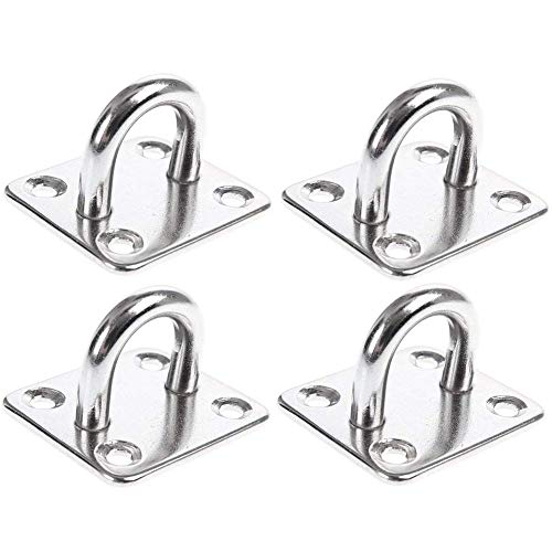 Heavy Duty Pad Eye Plate Staple Ring Hook Loop U-Shaped Sail Shade Hardware - Wall Ceiling Hammock Hooks Hanger for Swing Suspension - Stainless Steel - size: M 8