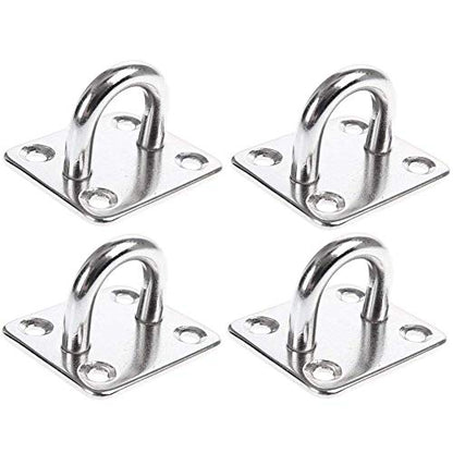 Heavy Duty Pad Eye Plate Staple Ring Hook Loop U-Shaped Sail Shade Hardware - Wall Ceiling Hammock Hooks Hanger for Swing Suspension - Stainless Steel - size: M 8