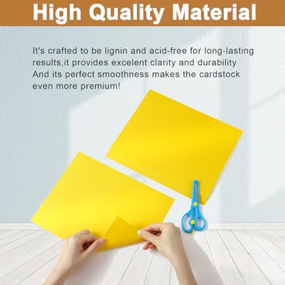 Silunkia 120 Sheets Solar Yellow Shimmer Cardstock 8.5 x 11 Paper 92lb | Premium Glossy Paper Card Stock for Cards Making, Greeting Cards, Wedding Invitations, Menus - color: Yellow, size: 120 Sheets