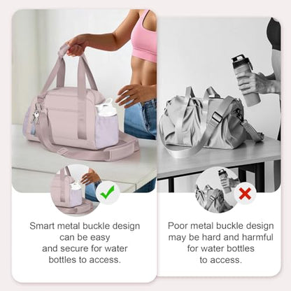 Mini Gym Bag for Women Girls Small Gym Tote Bag with Wet Compartment Waterproof Travel Duffle Bag Cute Workout Sport Bag - color: Purple-14in