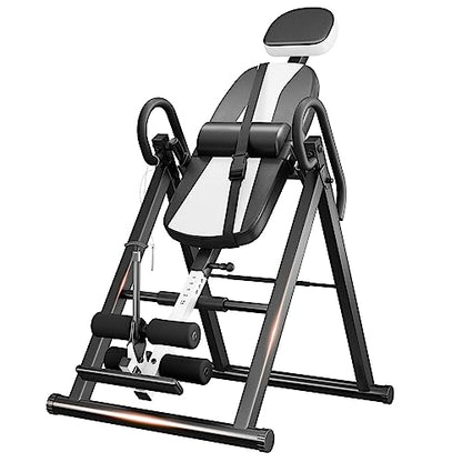 YOLEO Gravity Inversion Table for Back Pain Relief 2026 New Inversion Table | w/Lumbar Support, Easy to Assemble, Back Stretcher Machine 300 lbs - color: White