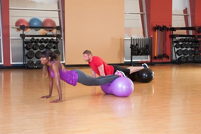 Black Mountain Products Exercise Stability Yoga Peanut Ball, Foot Pump, Ball Plug, Plug Puller, 2000 Lbs Static Weight Capacity Antiburst - color: Black