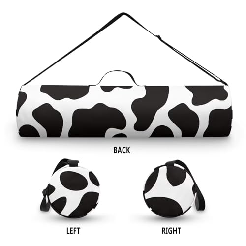 Yoga Mat Bag for Women & Men Full-Zip Yoga Mat Carrier Bag for Class Workout Park with Adjustable Strap - color: Cow Print