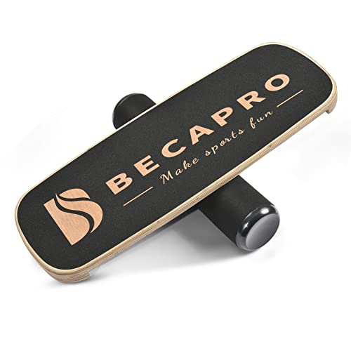 Balance Board Trainer, Wooden Balance Board with Adjustable Stoppers -3 Different Distance Options-Balance Exercise Equipment for Fitness Work