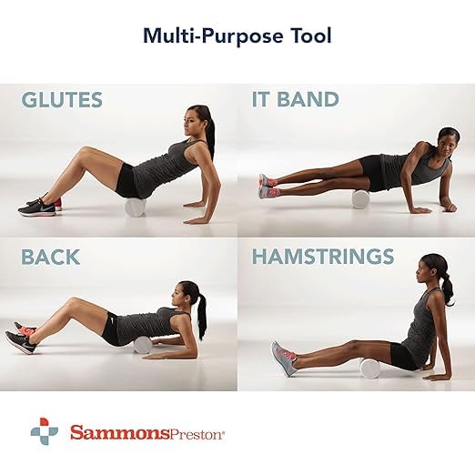 Sammons Preston Foam Therapy Roll, Back Roller, Exercise, Muscle, Yoga, 3" - size: 3" x 36"