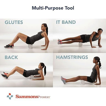 Sammons Preston Foam Therapy Roll, Back Roller, Exercise, Muscle, Yoga, 3" - size: 3" x 36"