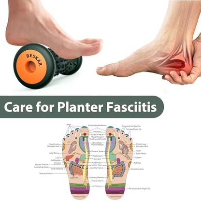 BESKAR Foot Massage Roller for Plantar Fasciitis Relief - color: Blackish Green