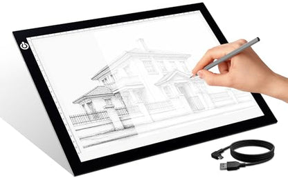 A4 Tracing Light Box, LED Board Adjustable Brightness Light Pad | Micro-USB powered, Light Table for Artists, Tattoo Drawing, Animation, Sketching, Stenciling & Diamond Art Painting