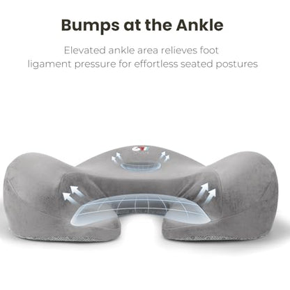 Meditation Cushion Memory Foam Floor Pillow for Cross Legged Sitting - color: Grey