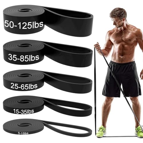 Resistance Bands, Pull Up Assist Bands - Workout Bands, Eexercise Bands, Long Resistance Bands Set for Working Out, Fitness, Training, Physical Therapy for Men Women - color: Black