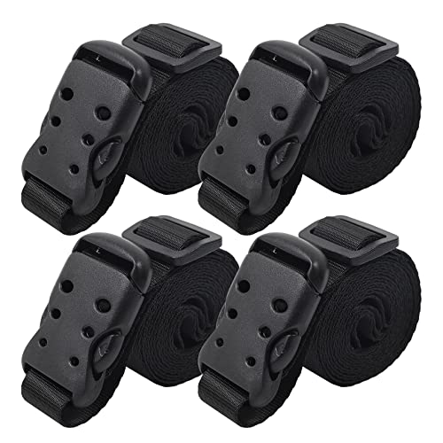 Ayaport Utility Straps with Buckle 72" Quick-Release Adjustable Nylon Straps Black 4 Pack - size: 1''x72"