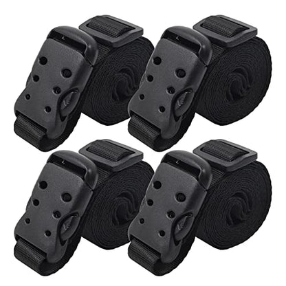 Ayaport Utility Straps with Buckle 72" Quick-Release Adjustable Nylon Straps Black 4 Pack - size: 1''x72"