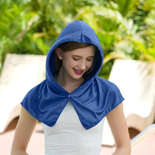 Cooling Hoodie Towel for Men Women, Instant Cooling Towels for Neck and Face, Ice Towel for Sports Workout Camping Cycling,Royal Blue - color: Royal Blue