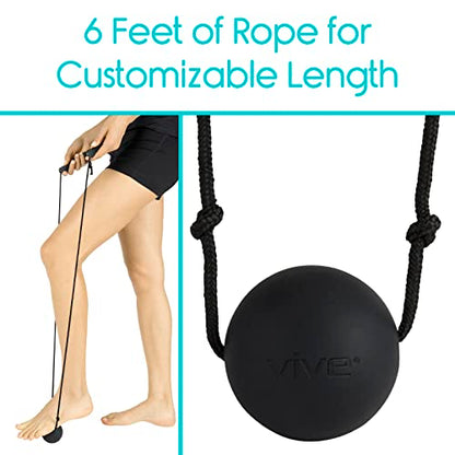 Vive Plantar Fasciitis Relief Lacrosse Ball – Massage Roller for Feet - Deep Tissue Trigger Point Massager Set for Arch Pain, Myofascial Release - Reflexology Muscle Knot Massager for Women, Men