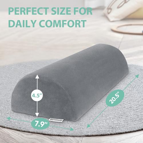 Half Moon Pillow, Memory Foam Leg Pillows for Sleeping Boster Pillow for Legs Knee Lumbar Support, Semi Roll Pillow for Ankle Rest and Foot Comfort, 2 Pack