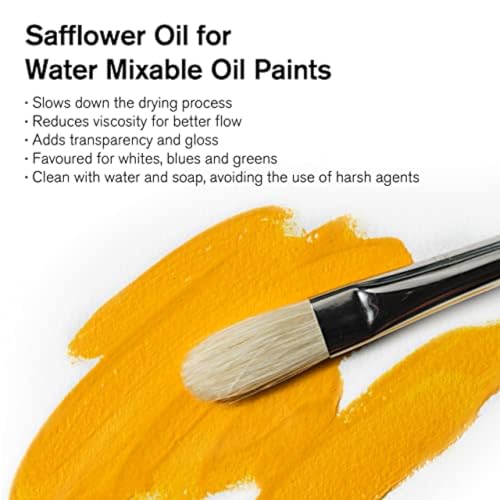Winsor & Newton Artisan Safflower Oil, 75ml (2.5-oz) bottle | Makes Oil Color "Fatter", Slows Drying Times, Stabilizes Paint Film, Use with Whites, Pale & Bright Colors - color: Artisan Safflower Oil, style: 2.5-oz Bottle
