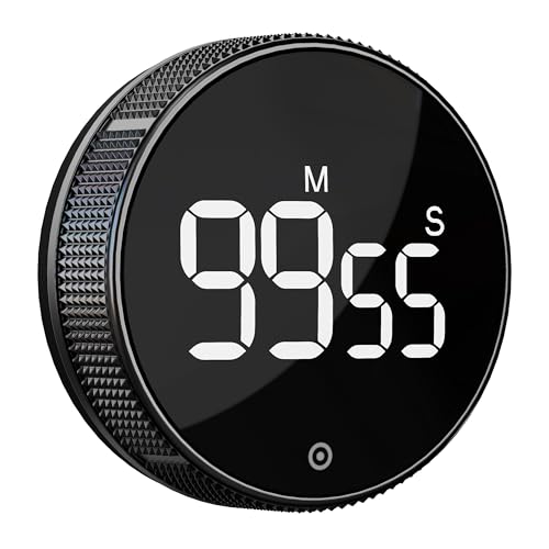 BlueSnail Kitchen Timer with LED Digital Display Smart Efficana for Home Classroom Gym Office, Volume and Brightness Adjustable Productivity Timer - color: Black