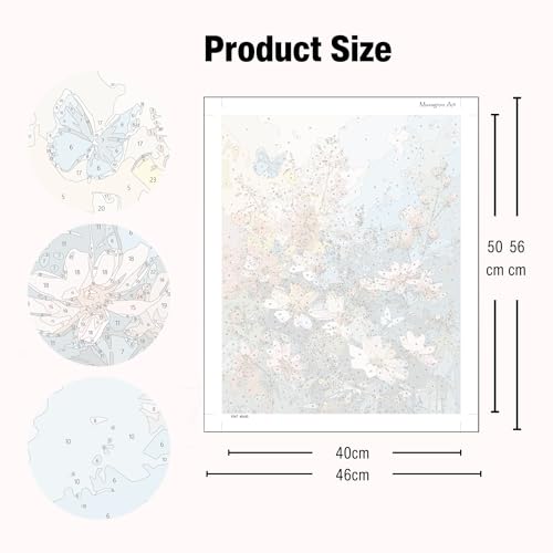 Muzagroo Paint by Numbers Oil Painting Kits for Adults DIY Flowers Oil Painting for Beginners Hand Crafts Kits with Brushes and Acrylic Paints 16x20 inches (Flowers) - color: Flowers