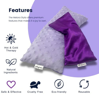 Microwavable Heat Pad & Eye Pillow - Gift Set - Lavender Scented Eye Pillow & Microwave Heating Pad Great Gifts for Women, Mom to Be Gift- Aromatherapy Sleeping Eye Mask for Yoga Headache Pain Relief