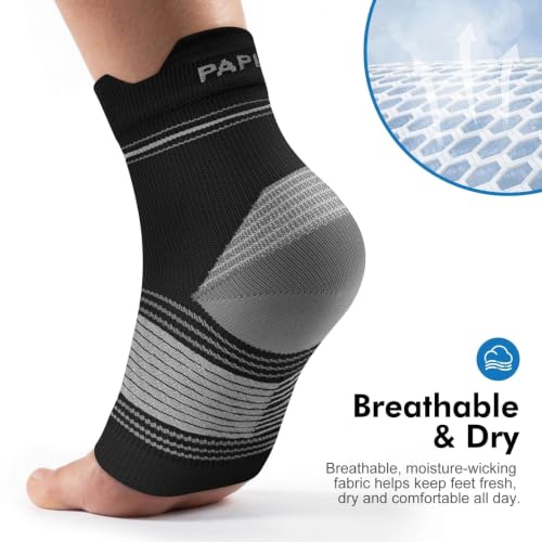 PAPLUS 6 Pairs Plantar Fasciitis Socks, Compression Socks with Arch Support - color: Black(6 Pairs), size: Medium (6 Pair)