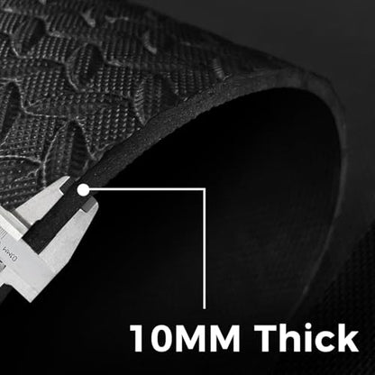4x6ft Gym Floor Mat 10mm Thick - Large TPE/NPE Foam Workout Mat for Home Gym, Garage Floor, Yoga & Exercise - Non-Slip Eco-Friendly Fitness Mat (Black)