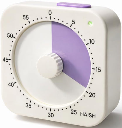 60 Minute Visual Timer for Kids - Premium Countdown Timer with Magnetic Back & Pause Function, Silent Operation for Classroom Teaching Home, Time Management Tool(Batteries Included) (Purple) - color: Purple