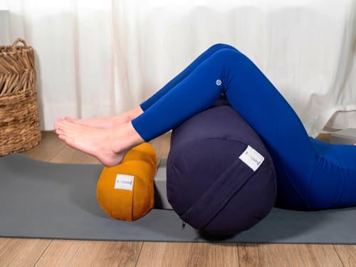 Pranayama Yoga Bolster Meditation Pillow - color: Tango, size: Cylindrical 14" x 6"