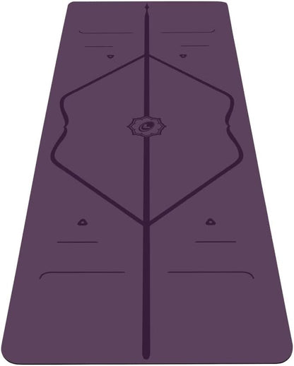 Liforme Travel Yoga Mat - Patented Alignment Design, Advanced Non-Slip Grip - color: Purple