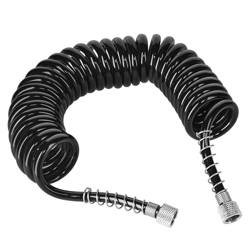 Master Airbrush Premium 10 Foot Recoiling Airbrush Hose | Standard 1/8" BSP 1/8" Air Brush Hose Adapter Fitting Connectors on Both Ends - size: 10' Coiled (1/8" Fittings)