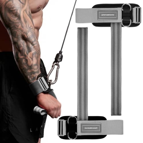 M MANUEKLEAR Wrist Straps for Weightlifting, Gym Lifting Straps with D Rings for Cable Machine,Weight Lifting Wrist Wraps for Men Women - color: Gray, size: M (6.3-7.5inch)