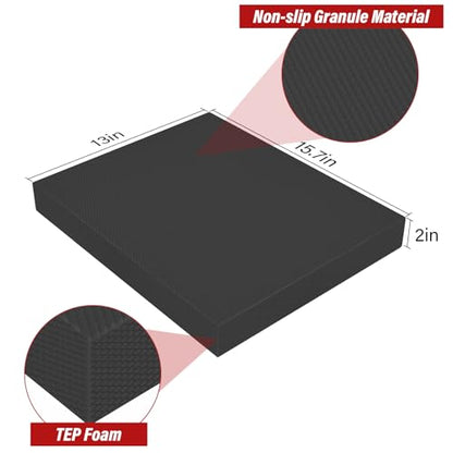 Balance Pad- Foam Balance Pad for Workout, Non-Slip & Water-Resistant Stability Trainer Mat, Soft TPE Exercise Foam Mat for Rehabilitation Stability,Physical Therapy,Fitness,Yoga (15.7" * 13" * 2") - color: Black