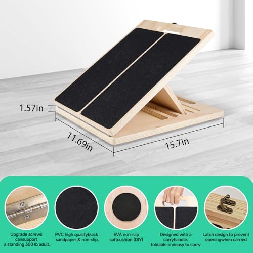 Slant Board for Calf Stretching, 5 Angle Portable Adjustable Stretch Board