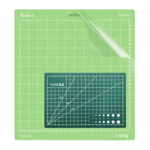 Corey-z Cutting Mat 2 Pack, 14x13 Large Mat & 8.7x5.9 Self Healing Small Mat for Sewing, Quilting, Scrapbooking, Arts and Crafts, Rotary Cutter Compatible