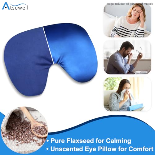 Atsuwell Sinus Mask Microwavable, Heated Eye Masks for Dry Eyes, Blue - color: Blue