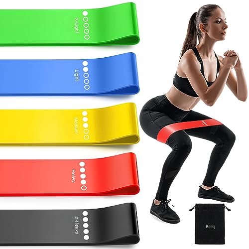Resistance Bands for Working Out, 5-Pack Elastic Exercise Bands for Strength Training, Stretching, Workout; Home Gym Equipment for Women Men, Pilates Yoga Physical Therapy, Leg Glute Arm Exercise Kit - color: Colorful