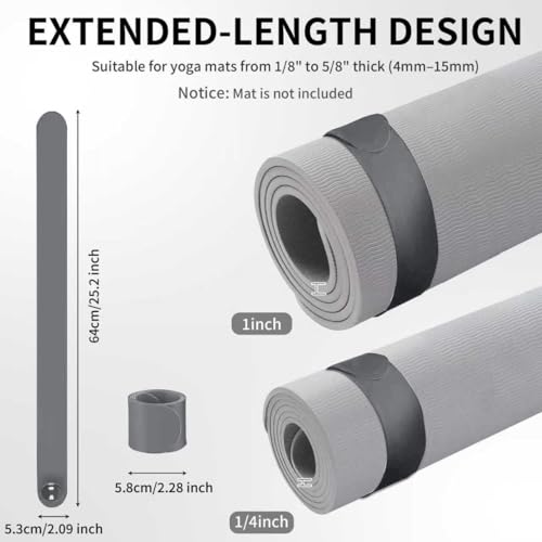 Yoga Mat Carrier Strap, Adjustable Thick Straps Sling for Carrying Large Mats, Stretching Band - color: 1pc Slap Band Grey