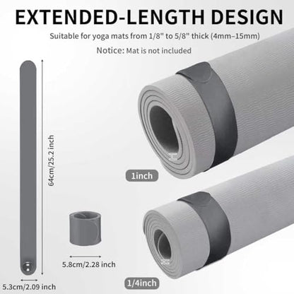 Yoga Mat Carrier Strap, Adjustable Thick Straps Sling for Carrying Large Mats, Stretching Band - color: 1pc Slap Band Grey
